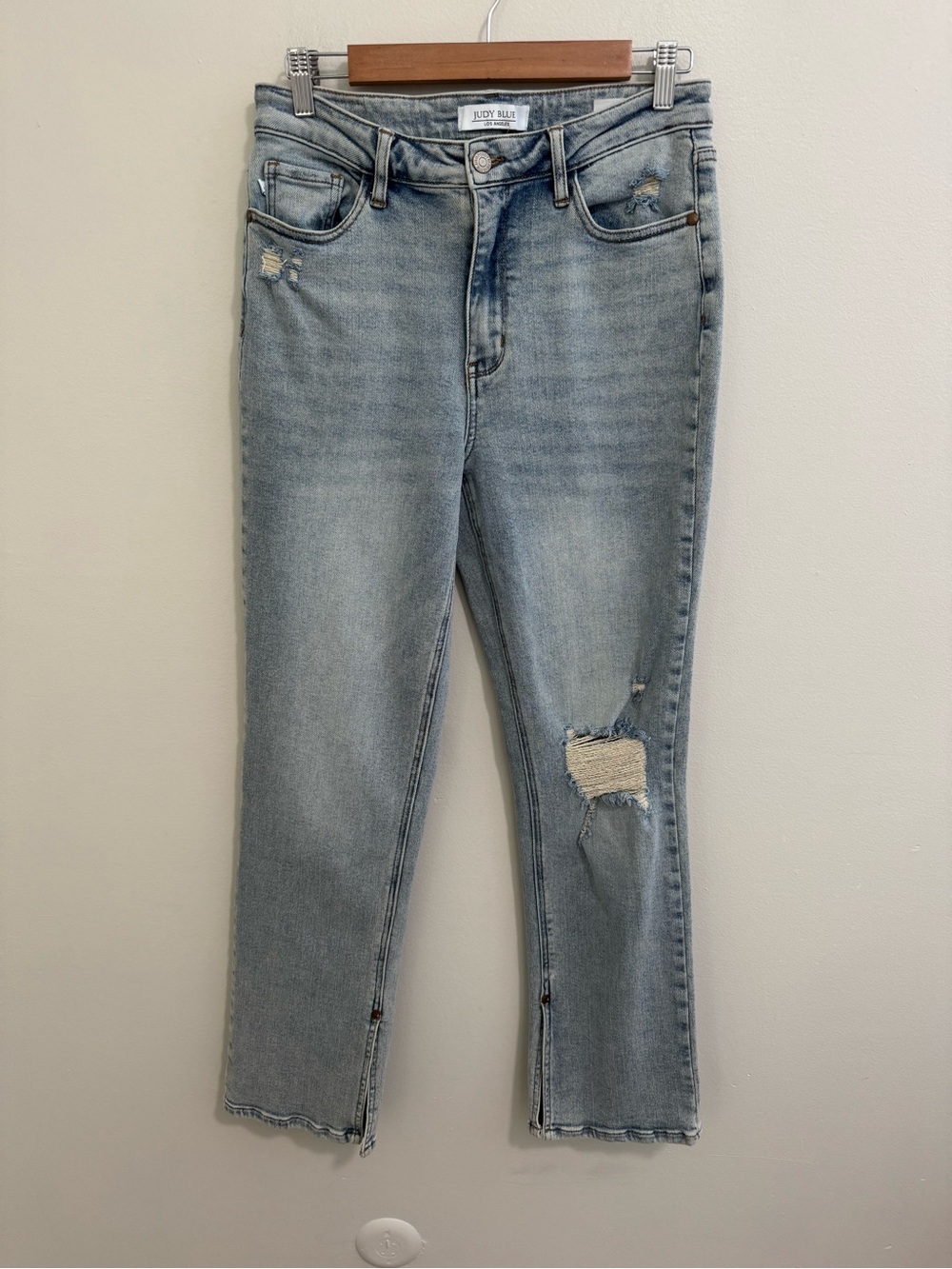 Judy Blue Split Hem Straight Leg Jeans - Picture 2 of 9